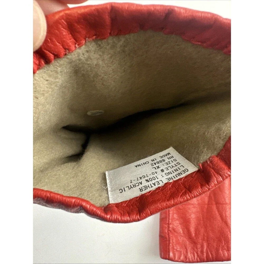 Lane Bryant Leather Gloves Lot of 2 Red And Black Soft Fabric Lined Womens XL